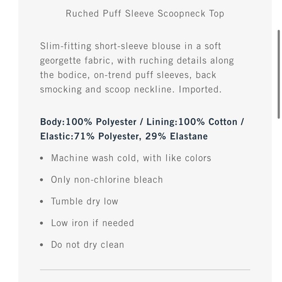 Never worn! Abercrombie puff sleeve & smocked top - Picture 2 of 4